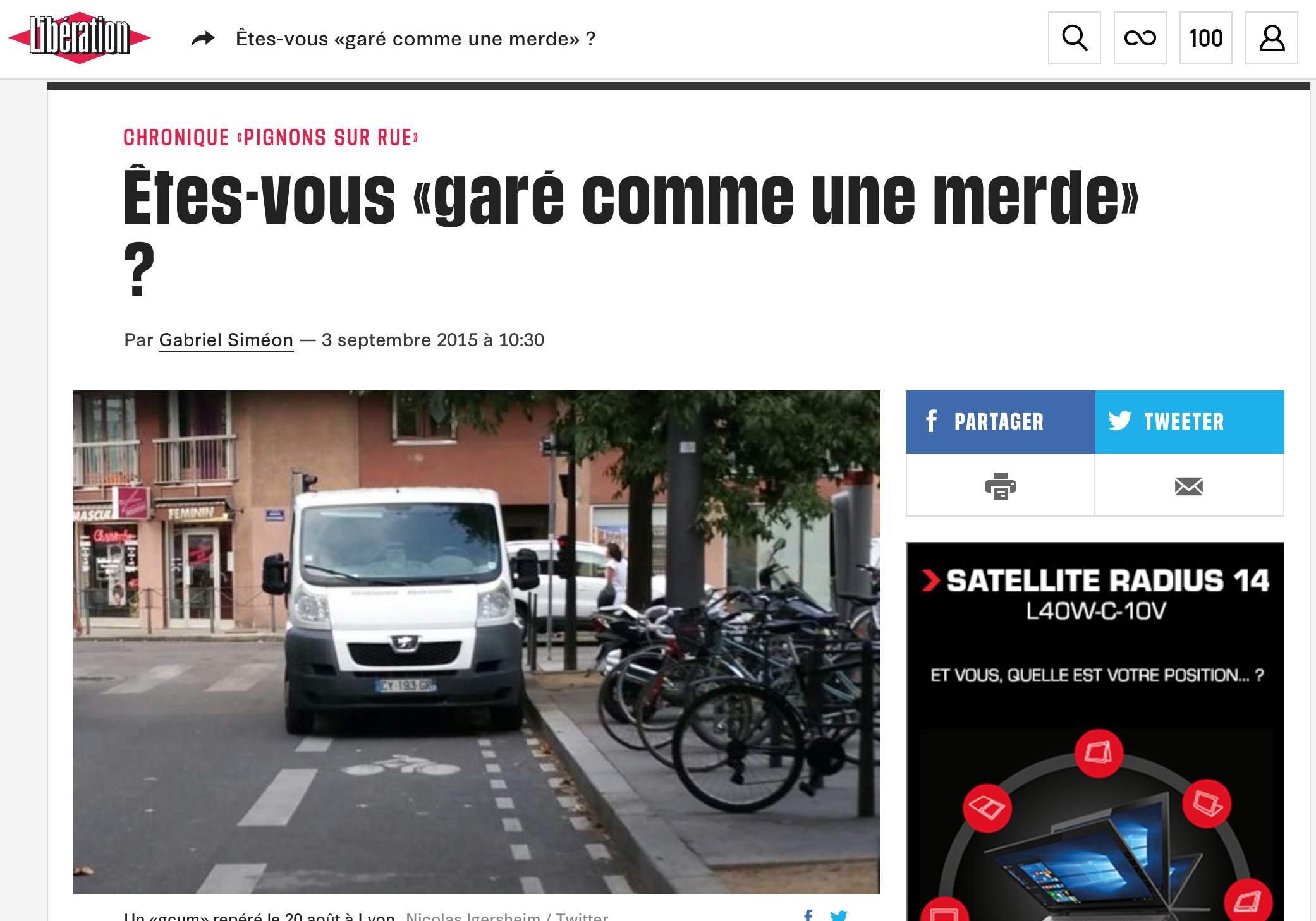 3 septembre 2015 - Libération